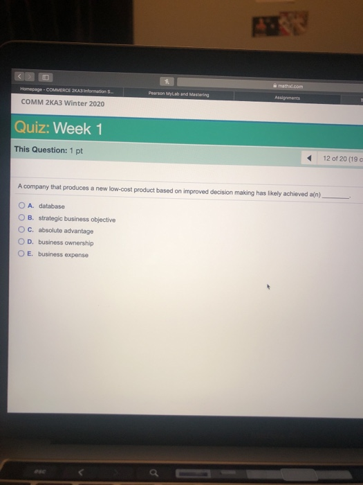 Person Mylab and Mastering Homepage -COMMERCE