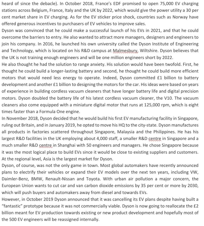 CASE 1- James Dyson and the Electric Vehicle
