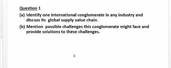 Question 1 (a) Identify one international