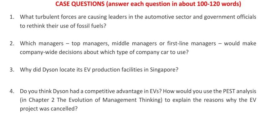 CASE 1- James Dyson and the Electric Vehicle