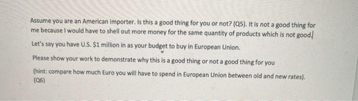 Assume you are an American importer. Is this a