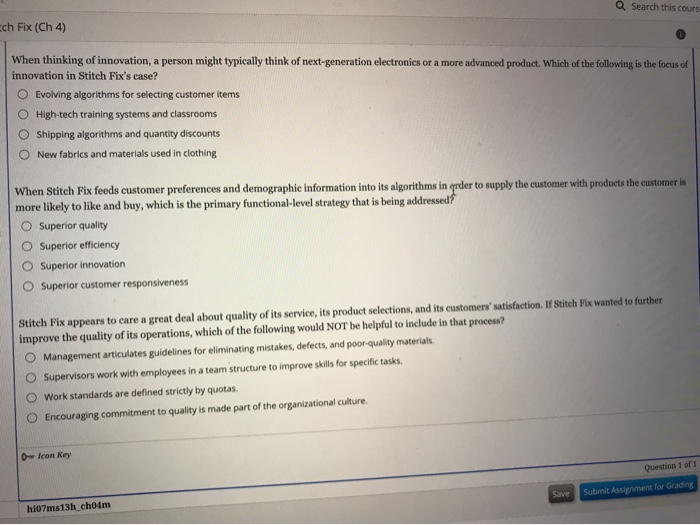 Q Search this cours Ech Fix (Ch 4) When thinking
