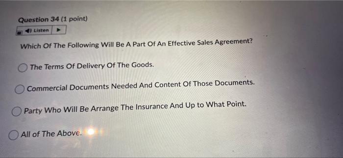 Question 34 (1 point) Listen Which Of The
