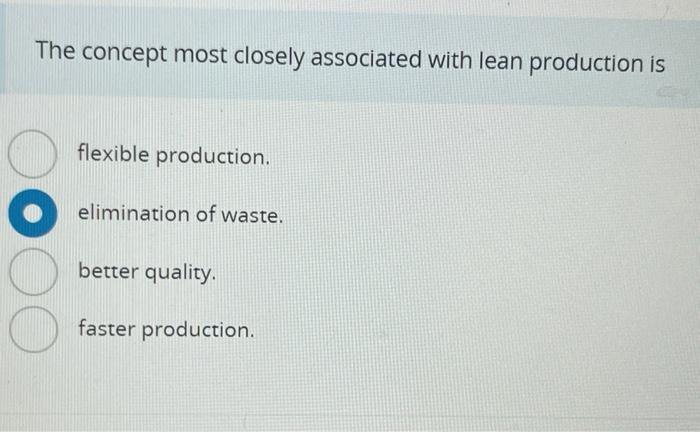 The concept most closely associated with lean