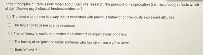 In the "Principles of Persuasion" video about