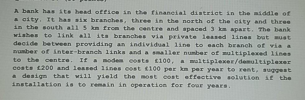 A bank has its head office in the financial