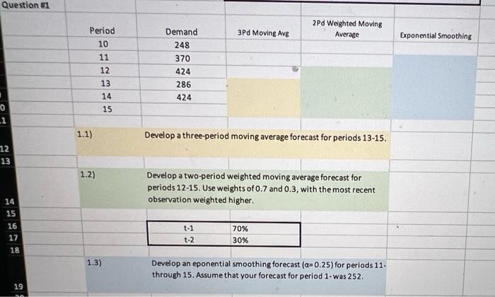 Please answer all parts for question 1. All