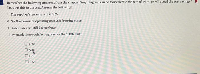 Remember the following comment from the chapter: