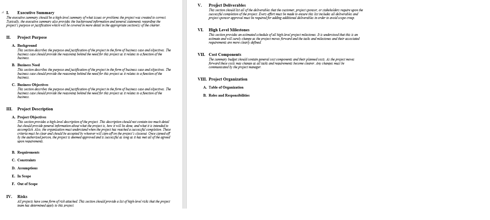 Make a project charter about mobile application