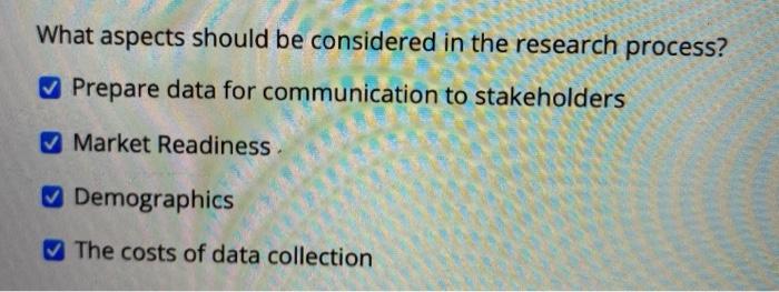 What aspects should be considered in the research