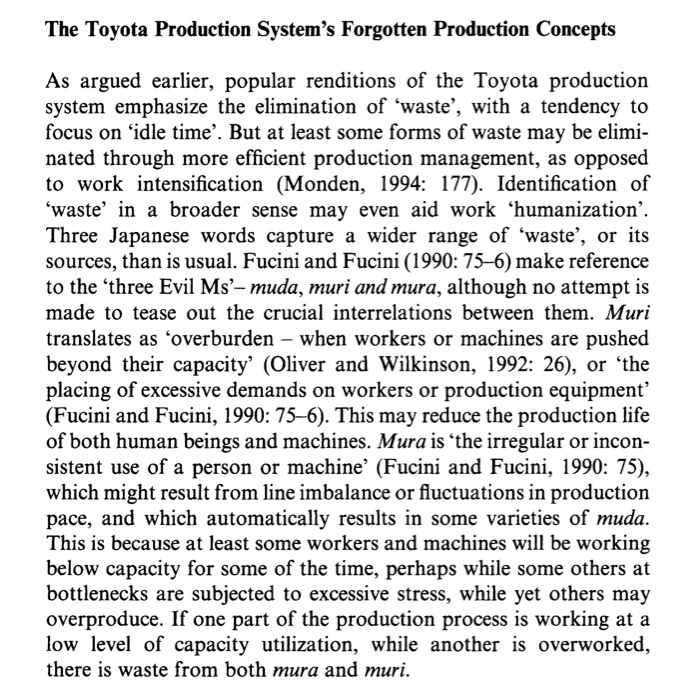 please help how is lean production involved in