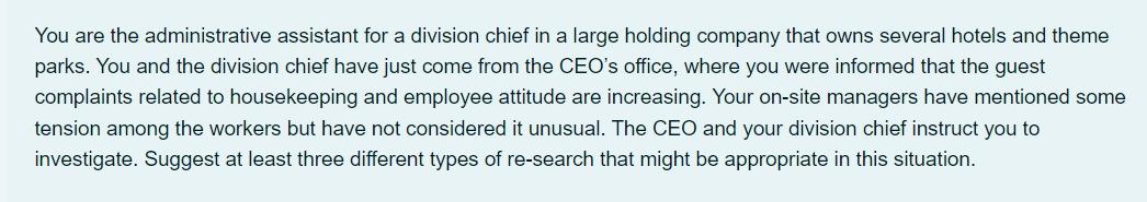 You are the administrative assistant for a