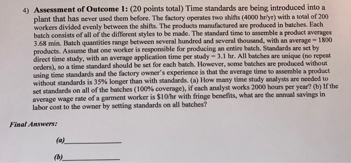 Industrial engineering, help with methods and