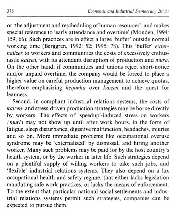 please help how does lean production, customer