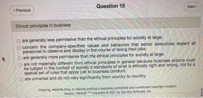 Question 15 Next  style=