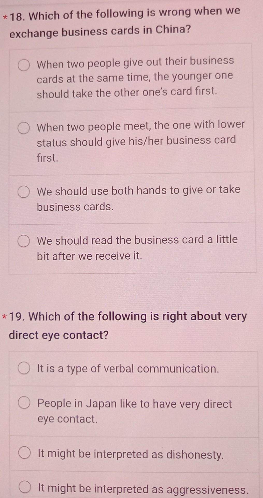 * 18 . Which of the following is wrong when we