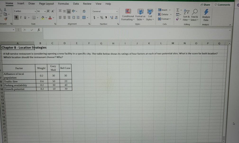 Home Insert Draw Page Layout Formulas Data Review