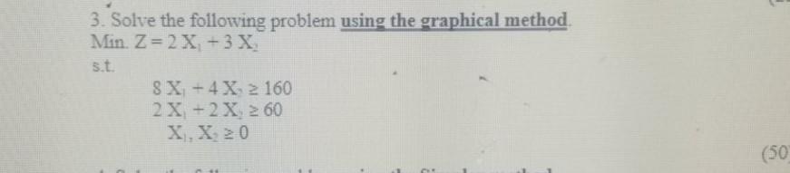 3. Solve the following problem using the