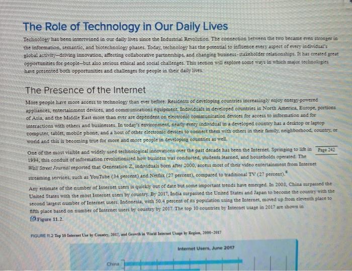 Identify a technology change described in Chapter