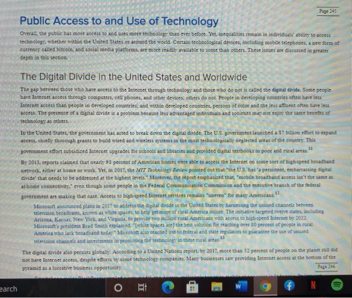 Identify a technology change described in Chapter