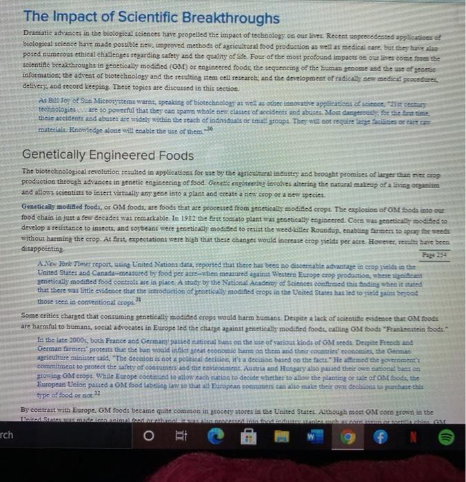 Identify a technology change described in Chapter