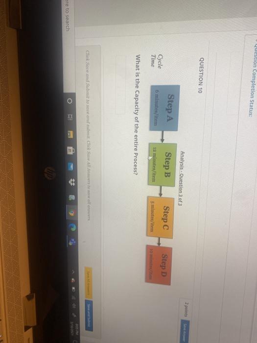 Question Completion Status: QUESTION 10 2 points