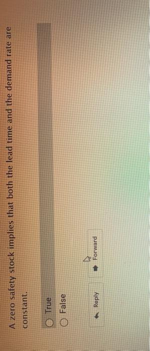 A zero safety stock implies that both the lead