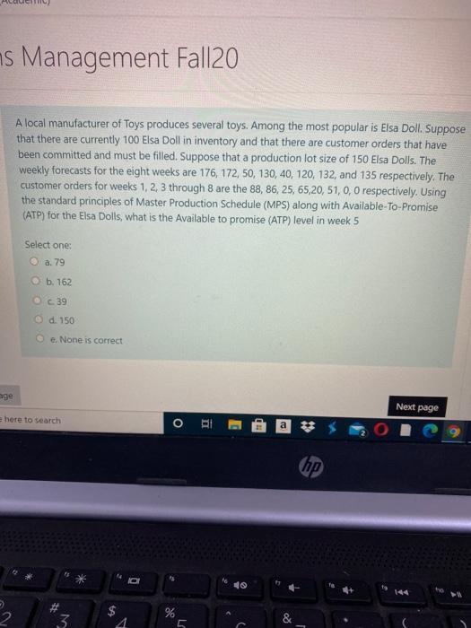 ons Management Fall20 Order Cycle length is
