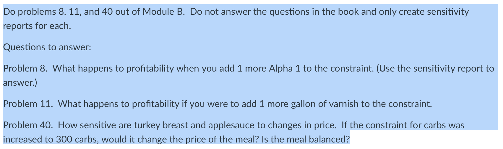 Question 11. MSA Computers Furniture School Lunch