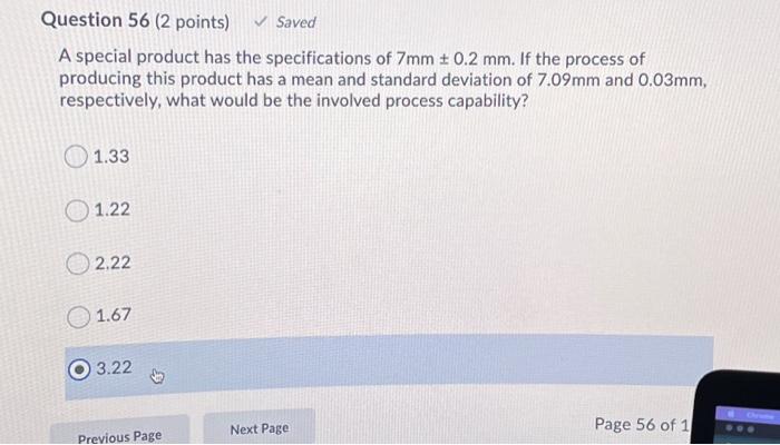 URGENT HELP! Question 56 (2 points) Saved A