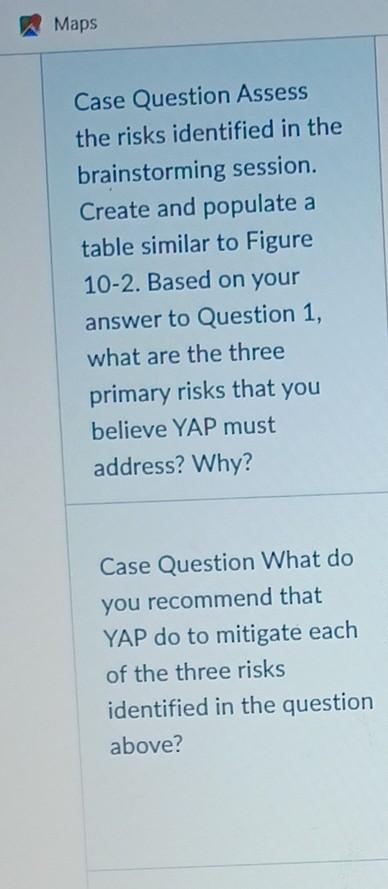 please give different answer from others Maps