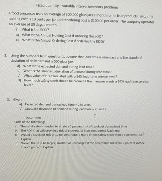 1. A food processor uses an average of 300,000
