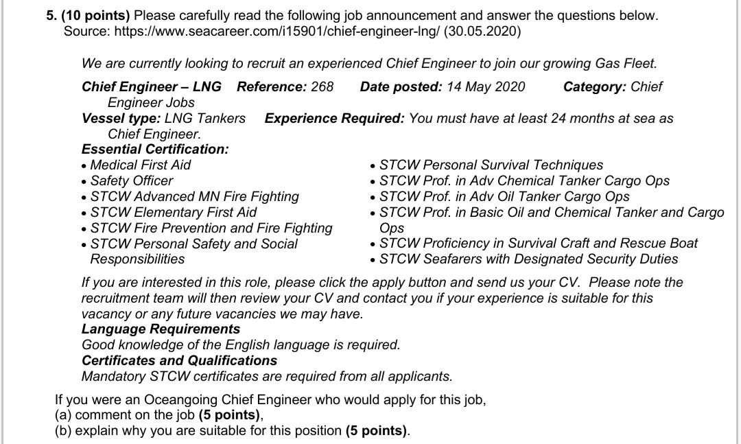 5. (10 points) Please carefully read the