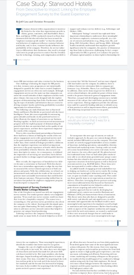 Case Question on Starwood Hotel 1. Explain using