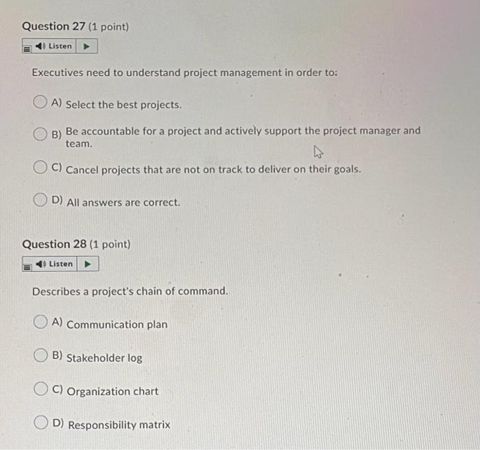 Question 29 (1 point) Listen A consensus is OA)