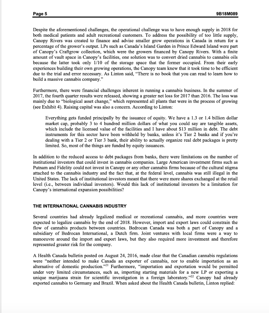 Conduct a SWOT analysis of Canopy Growth Corp.