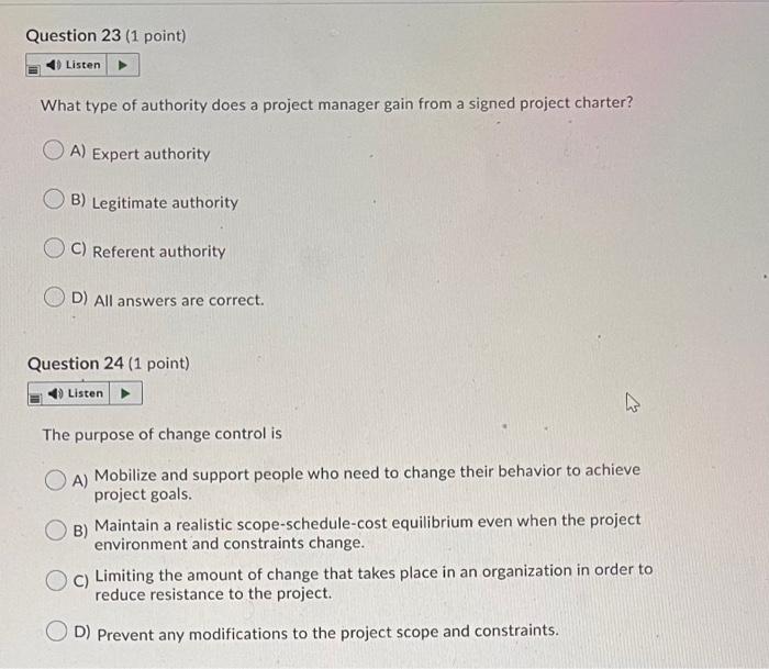 Question 29 (1 point) Listen A consensus is OA)