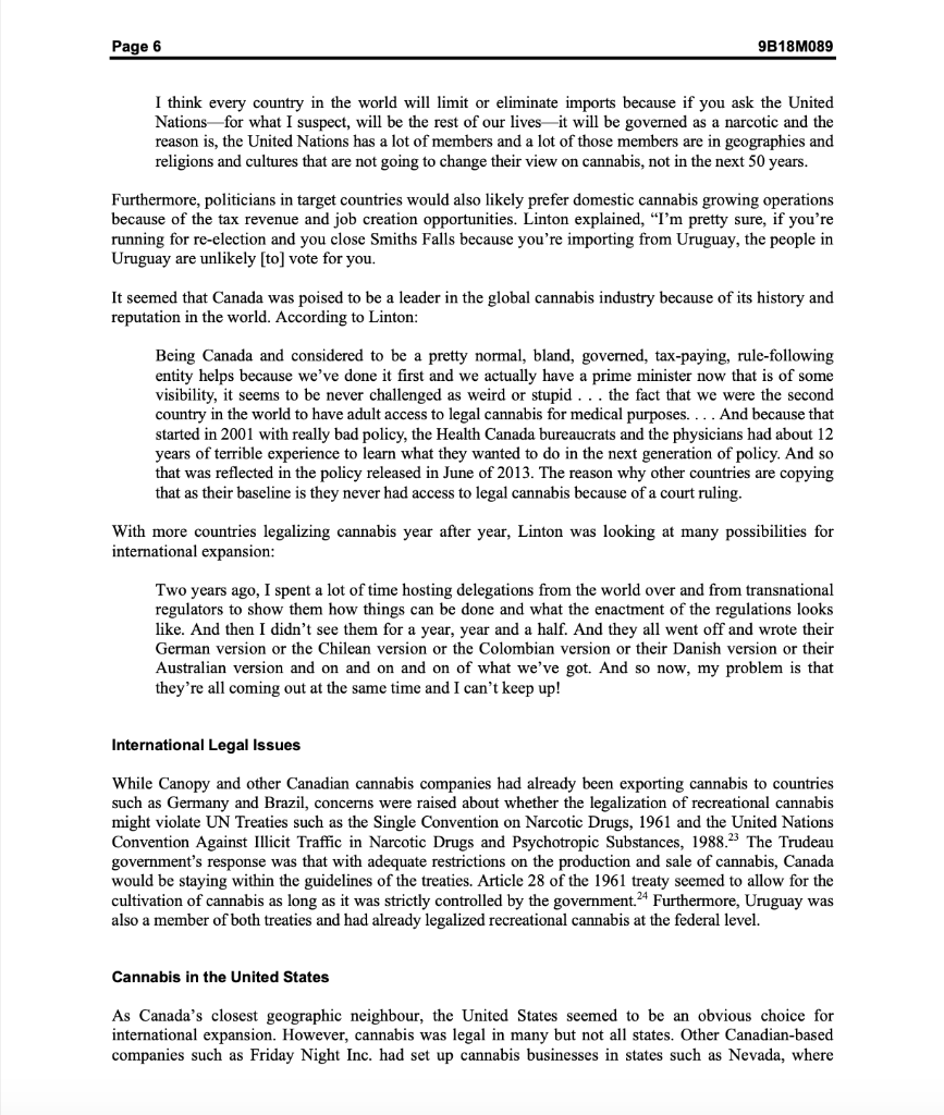 Conduct a SWOT analysis of Canopy Growth Corp.