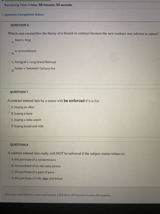 Remaining Time: 1 hour, 58 minutes, 53 seconds.