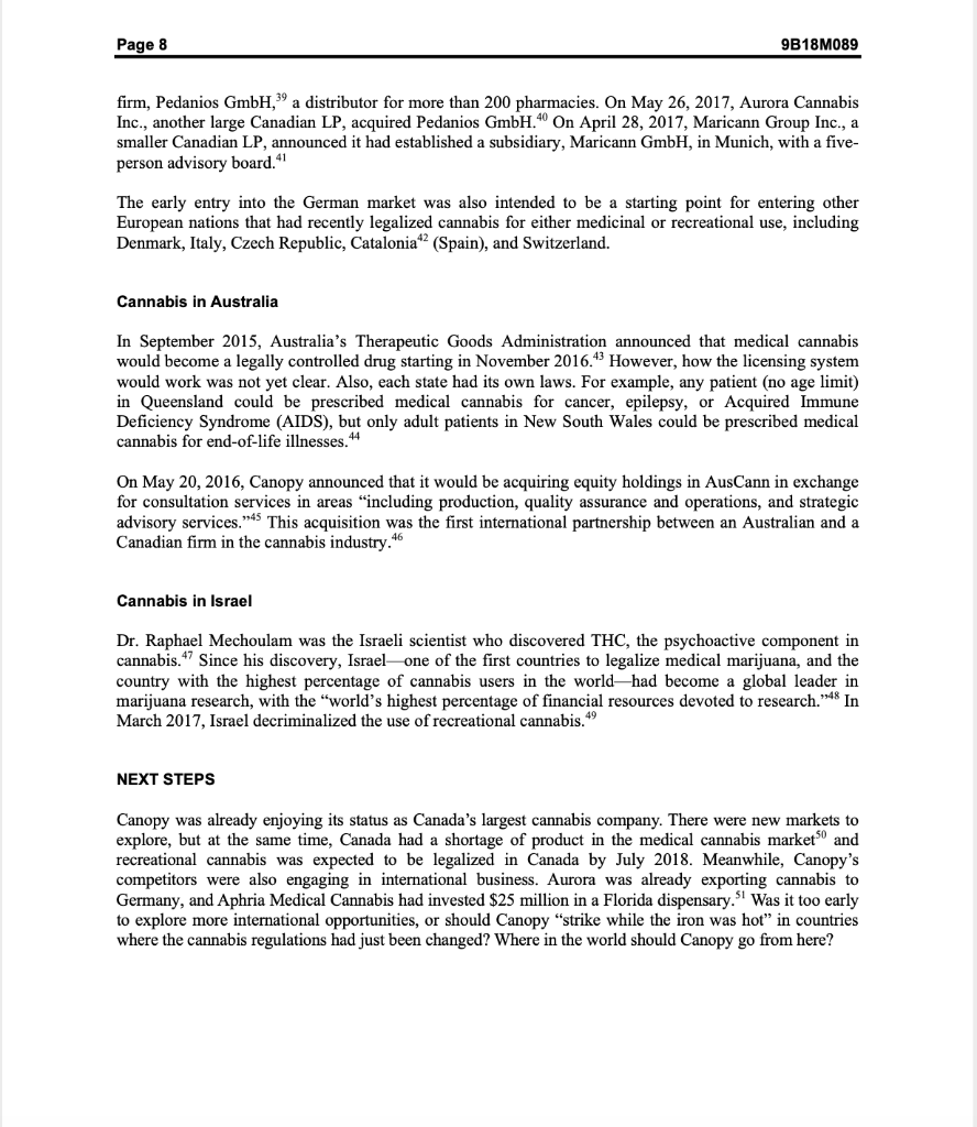 Conduct a SWOT analysis of Canopy Growth Corp.