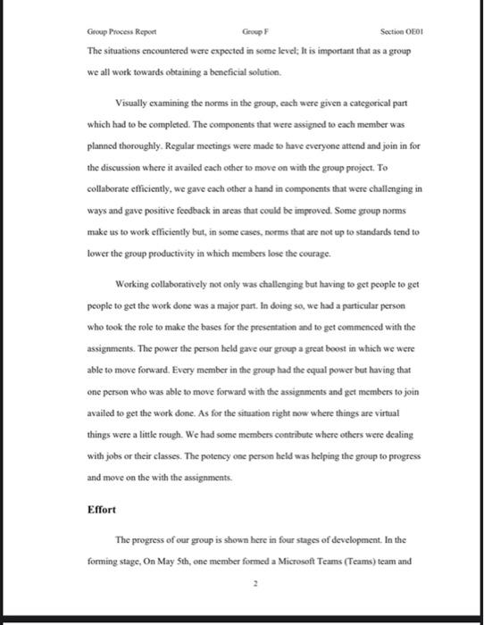 I need help with the report. How the group made