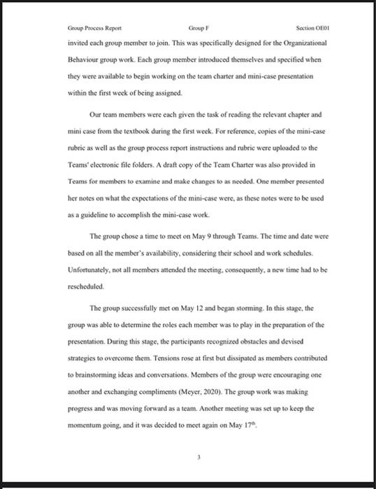 I need help with the report. How the group made