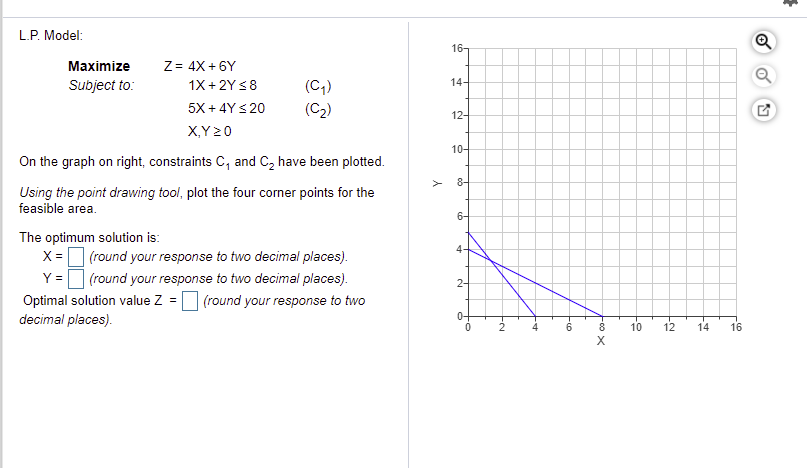 L.P. Model: 16- Q 14- (C2) 12- 10- > 8- Maximize