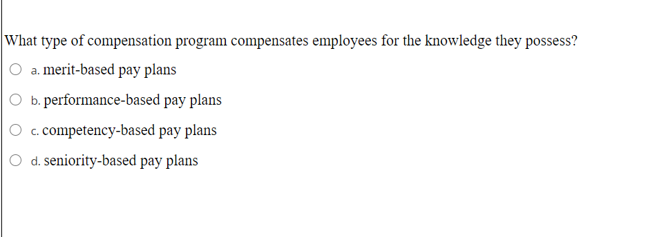 What type of compensation program compensates