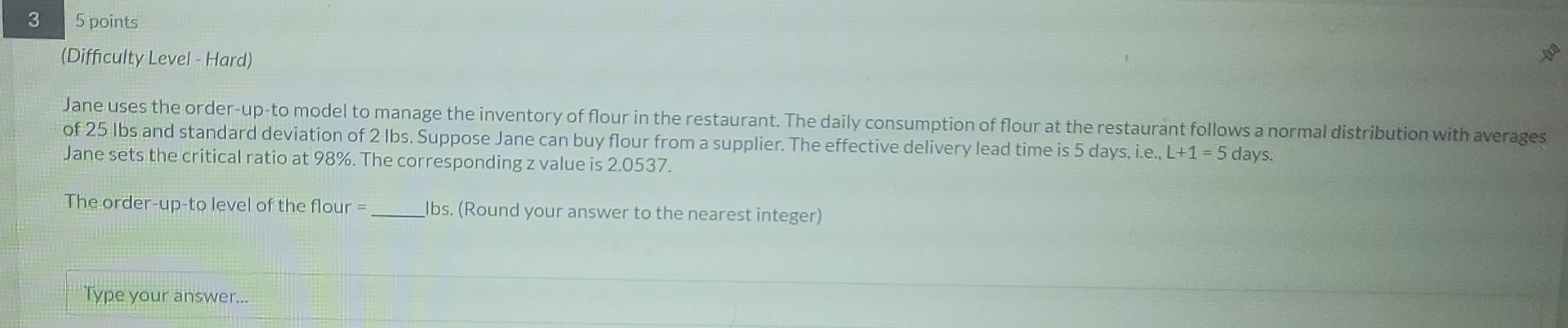 3 5 points (Difficulty Level - Hard) Jane uses