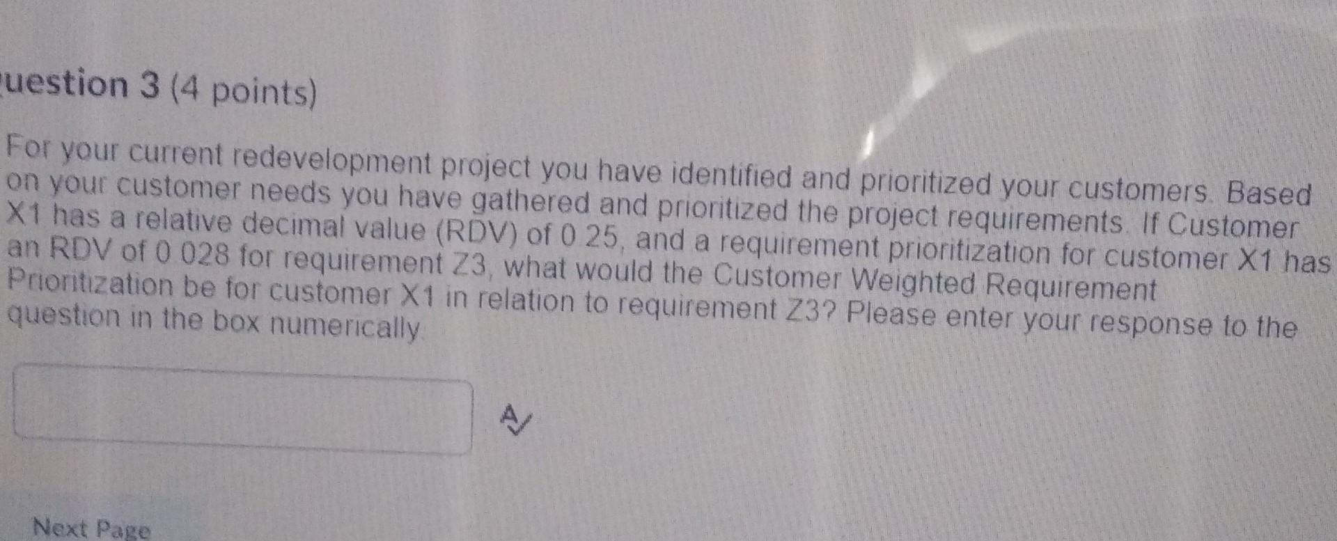 uestion 3 (4 points) For your current