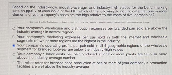 Based on the industry-low, industry-average, and