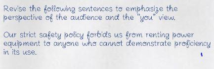 Revise the following sentences to emphasize the