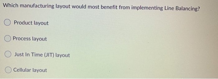 Which manufacturing layout would most benefit