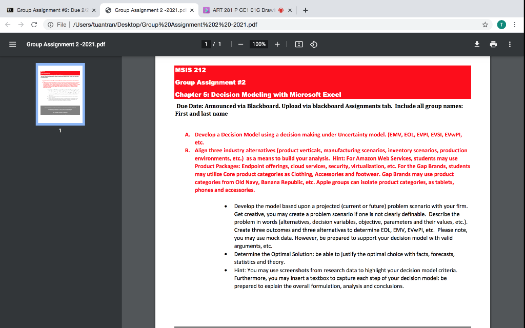 undefined Group Assignment #2: Due 2/2 x Group